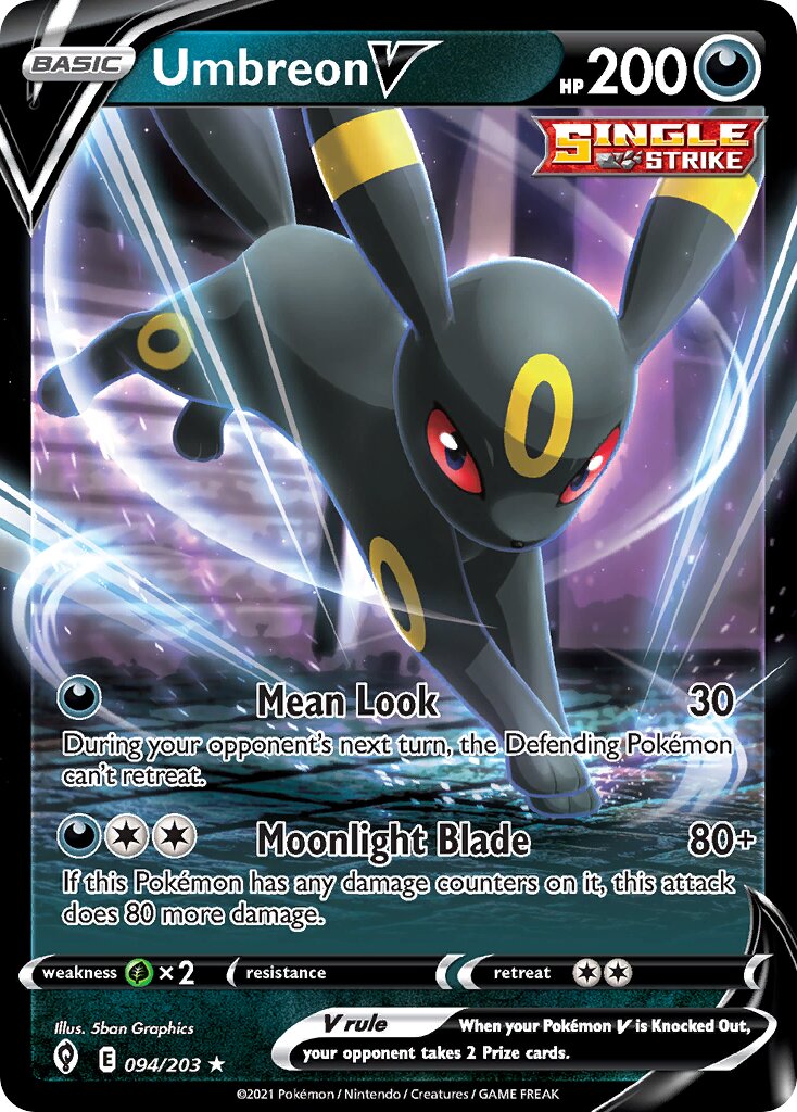 Umbreon V 094/203 — Evolving Skies (English Pokémon TCG card)