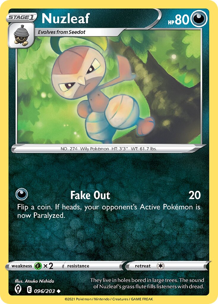 Nuzleaf 096/203 — Evolving Skies (English Pokémon TCG card)
