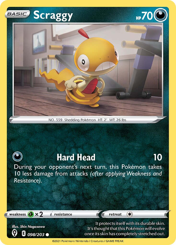 Scraggy 098/203 — Evolving Skies (English Pokémon TCG card)