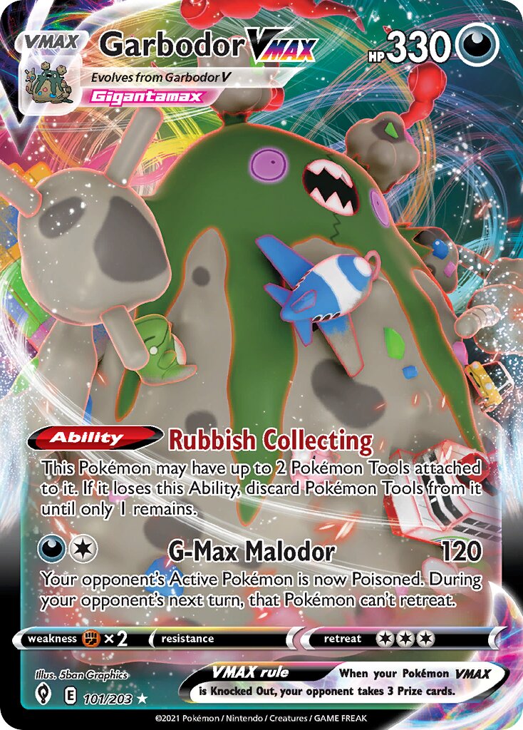Garbodor VMAX 101/203 — Evolving Skies (English Pokémon TCG card)