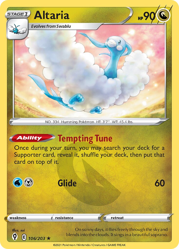 Altaria 106/203 — Evolving Skies (English Pokémon TCG card)