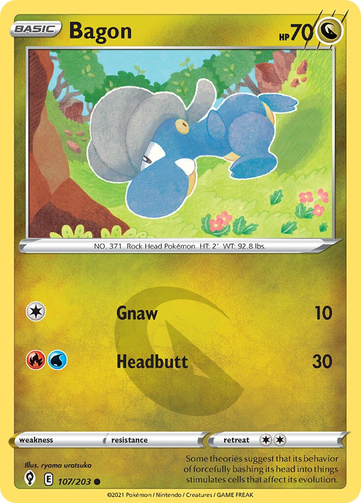 Bagon 107/203 — Evolving Skies (English Pokémon TCG card)