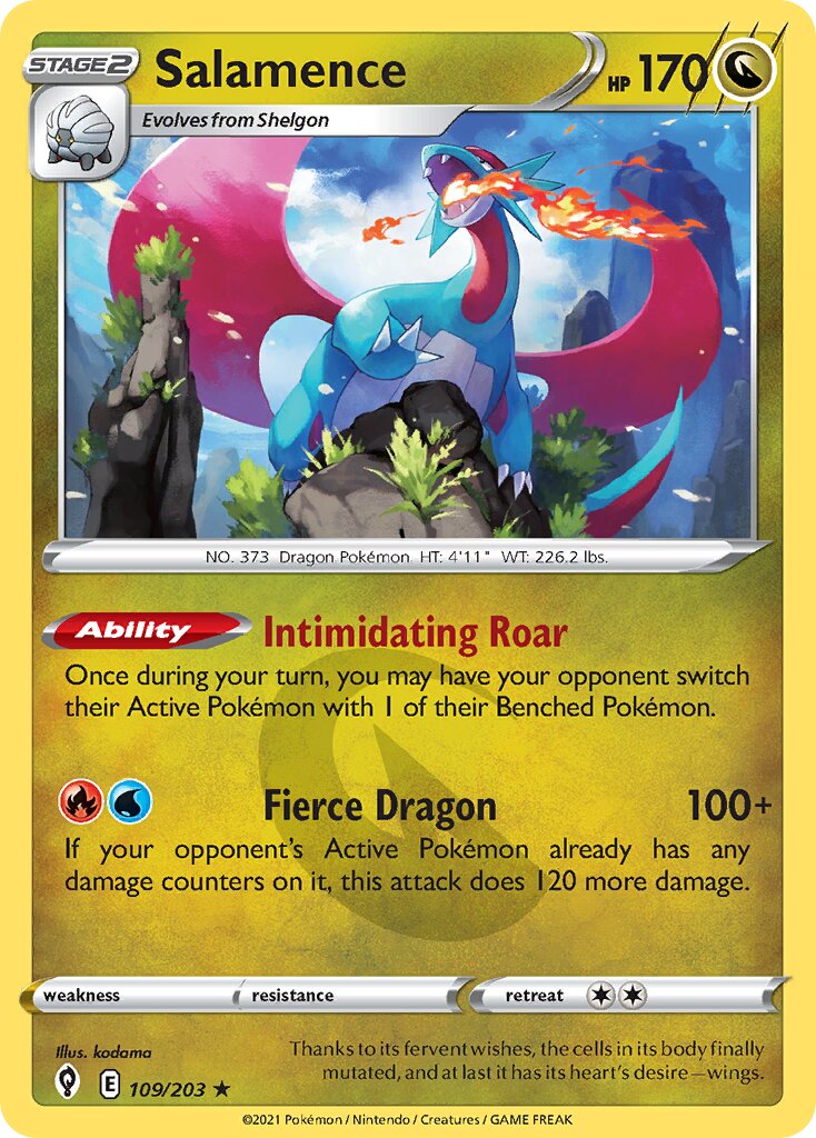 Salamence 109/203 — Evolving Skies (English Pokémon TCG card)