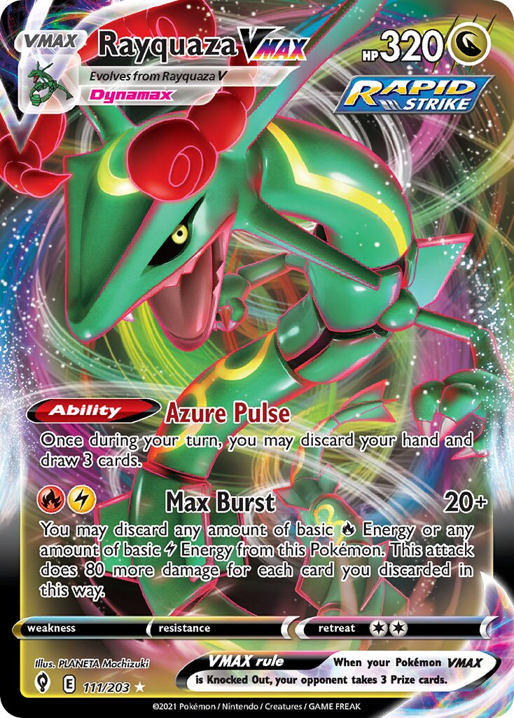 Rayquaza VMAX 111/203 — Evolving Skies (English Pokémon TCG card)