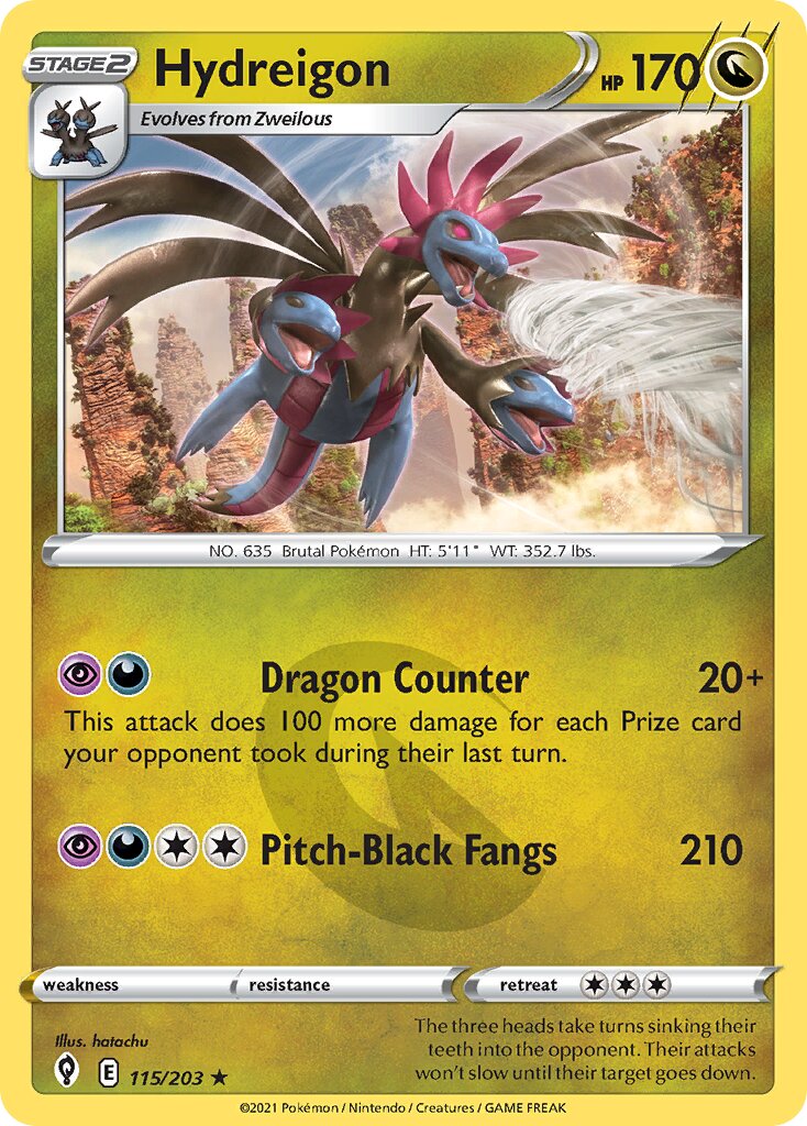 Hydreigon 115/203 — Evolving Skies (English Pokémon TCG card)