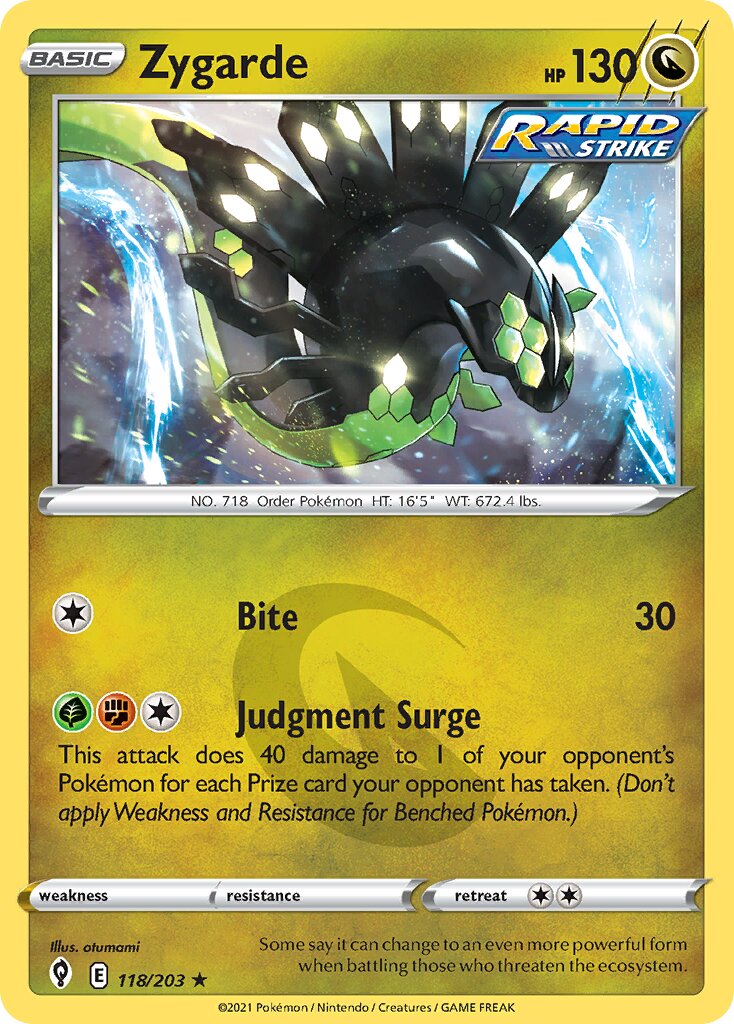 Zygarde 118/203 — Evolving Skies (English Pokémon TCG card)