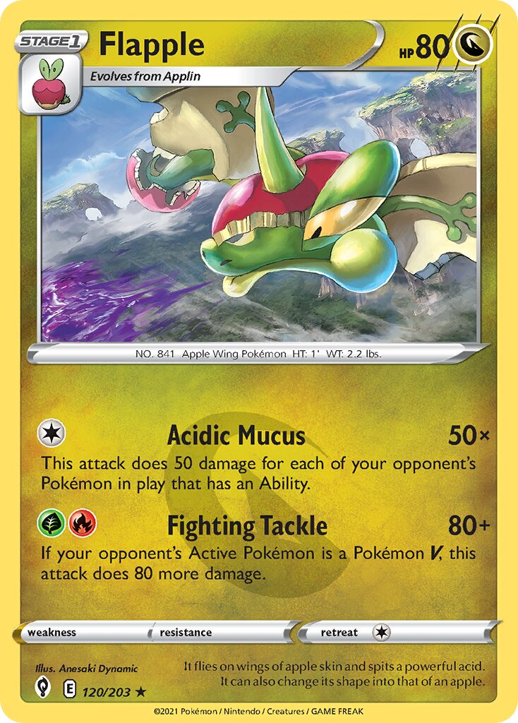 Flapple 120/203 — Evolving Skies (English Pokémon TCG card)