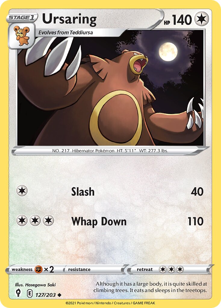 Ursaring 127/203 — Evolving Skies (English Pokémon TCG card)