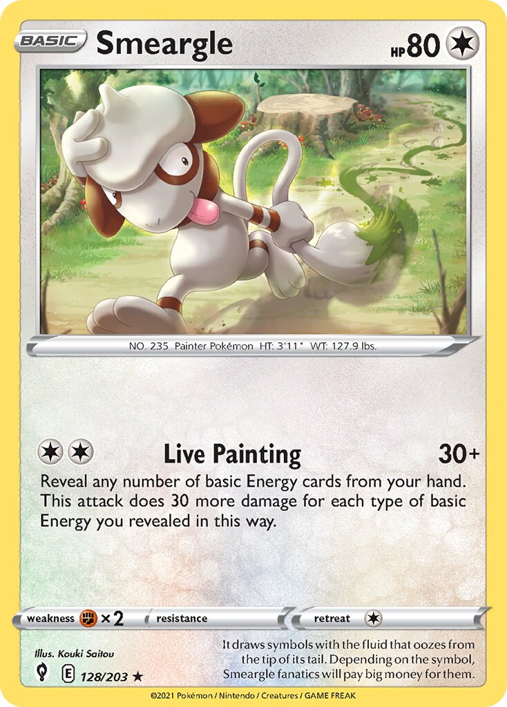Smeargle 128/203 — Evolving Skies (English Pokémon TCG card)