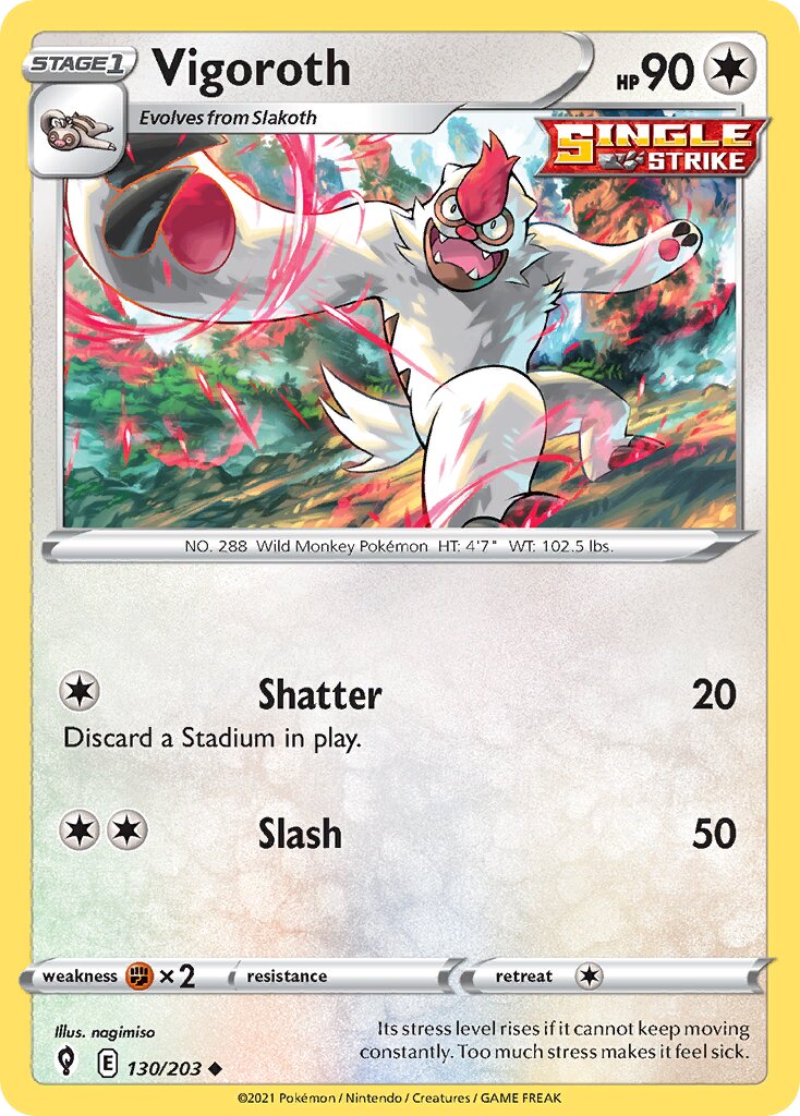 Vigoroth 130/203 — Evolving Skies (English Pokémon TCG card)