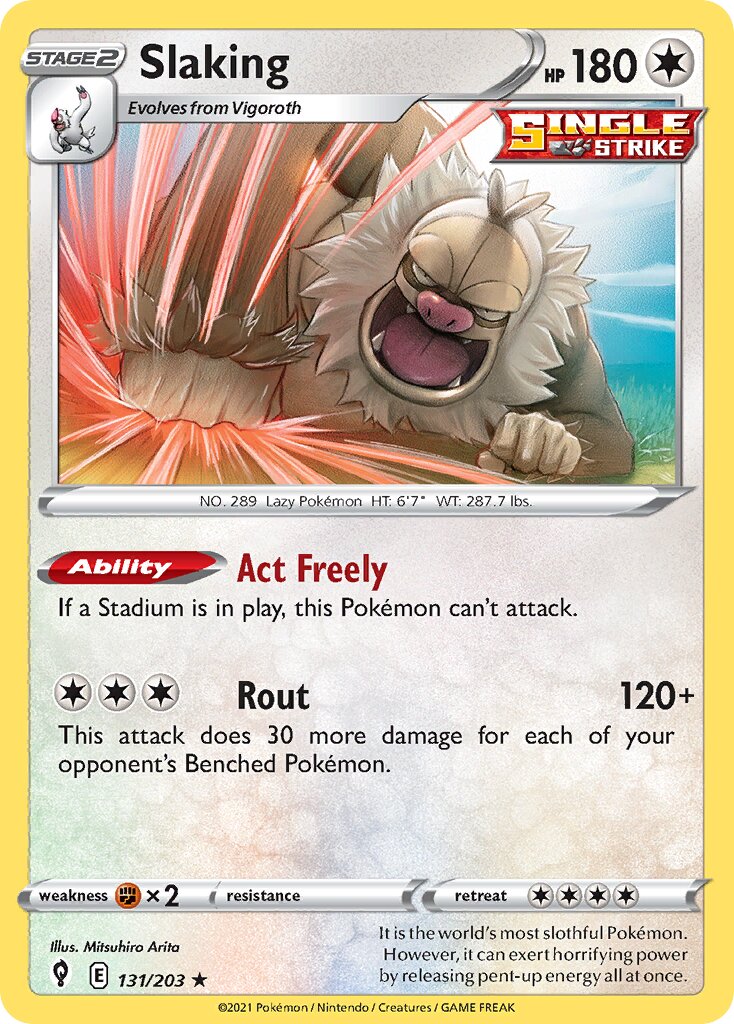 Slaking 131/203 — Evolving Skies (English Pokémon TCG card)