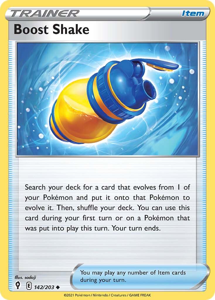 Boost Shake 142/203 — Evolving Skies (English Pokémon TCG card)