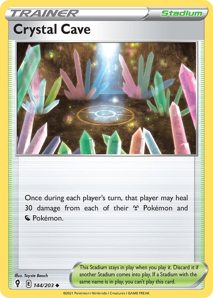 Crystal Cave 144/203 — Evolving Skies (English Pokémon TCG card)