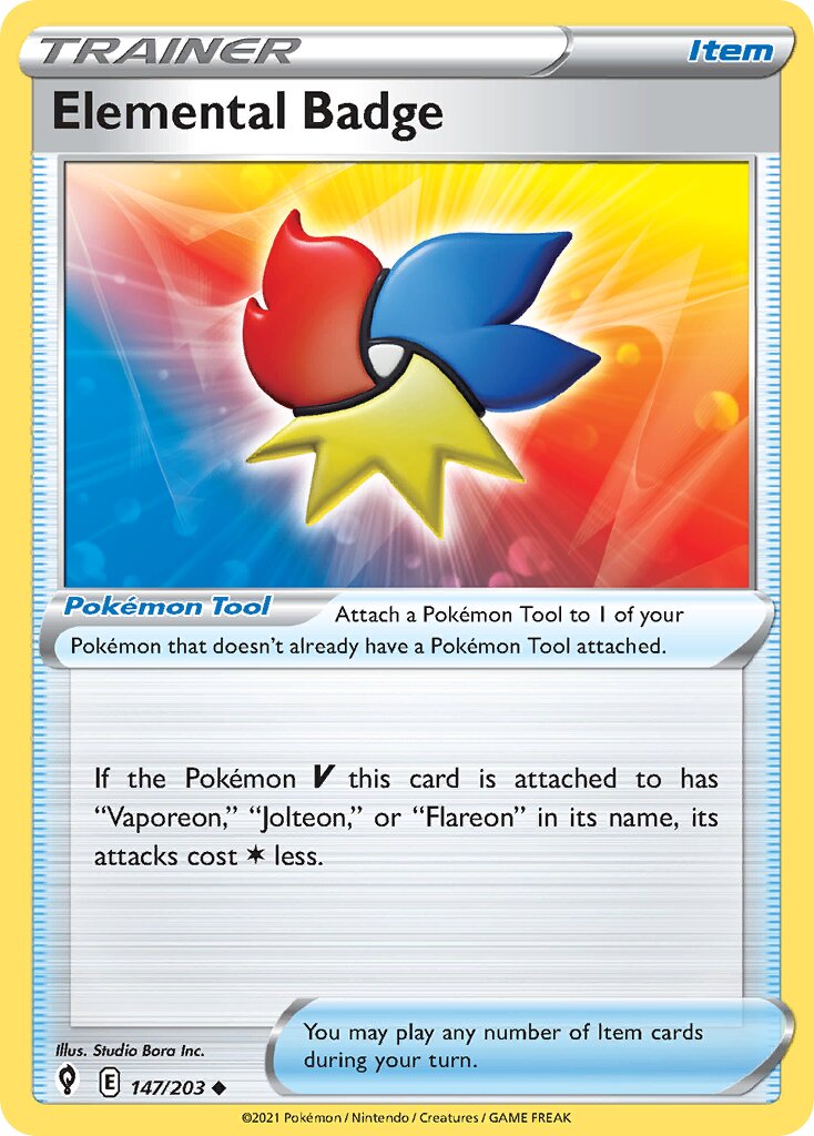 Elemental Badge 147/203 — Evolving Skies (English Pokémon TCG card)