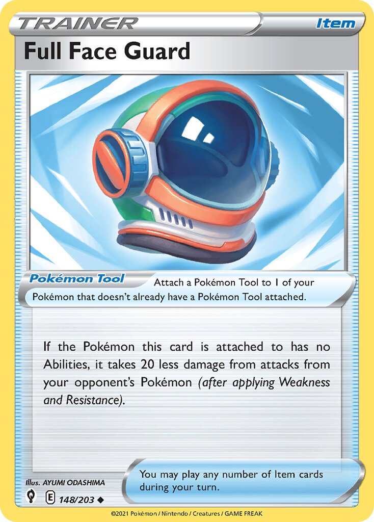 Full Face Guard 148/203 — Evolving Skies (English Pokémon TCG card)