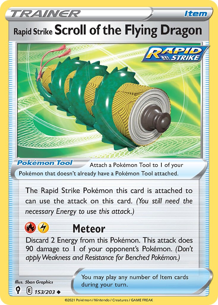 Rapid Strike Scroll of the Flying Dragon 153/203 — Evolving Skies (English Pokémon TCG card)