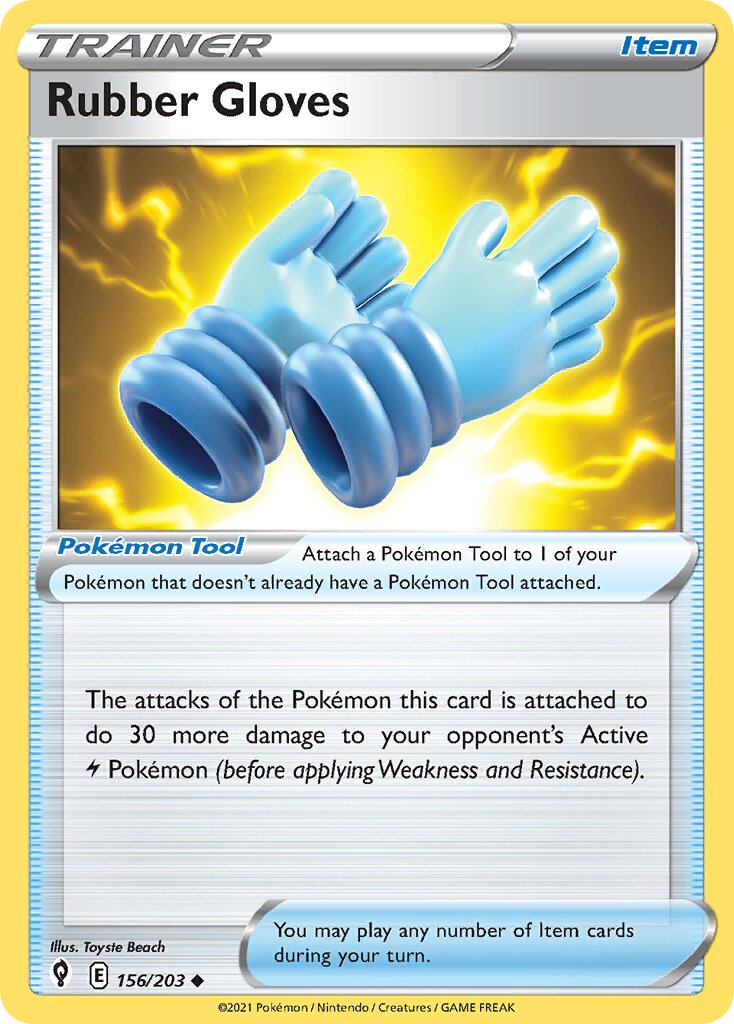 Rubber Gloves 156/203 — Evolving Skies (English Pokémon TCG card)