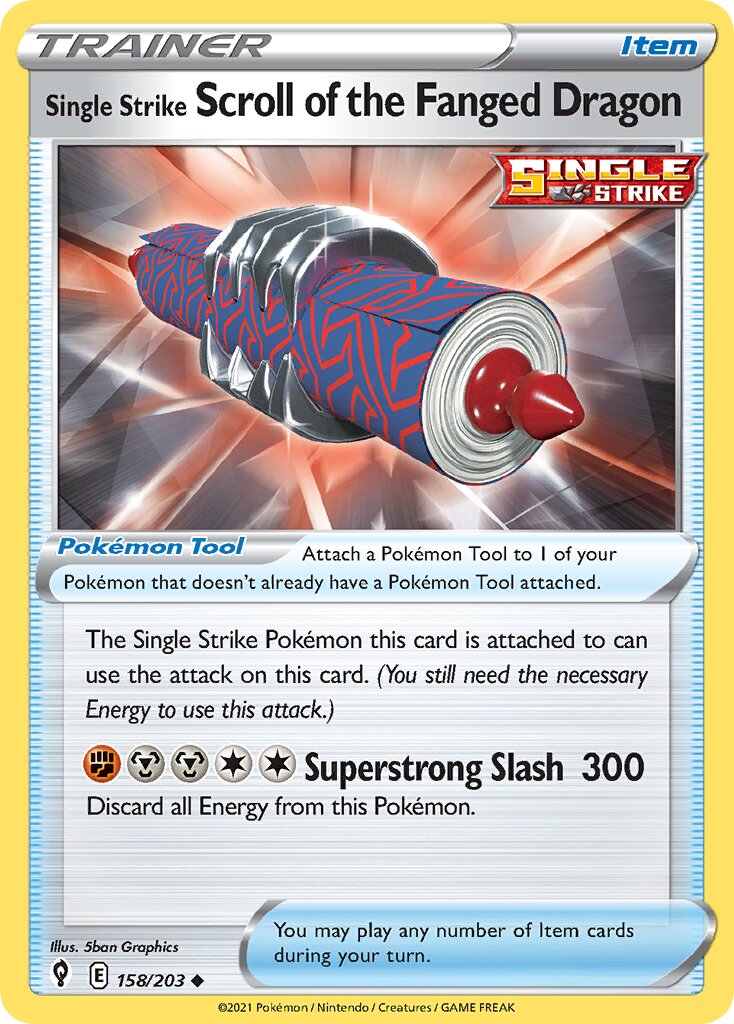 Single Strike Scroll of the Fanged Dragon 158/203 — Evolving Skies (English Pokémon TCG card)