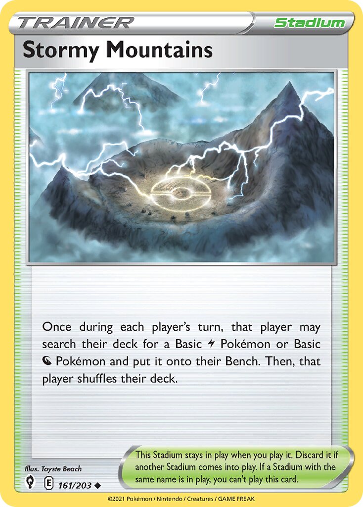 Stormy Mountains 161/203 — Evolving Skies (English Pokémon TCG card)