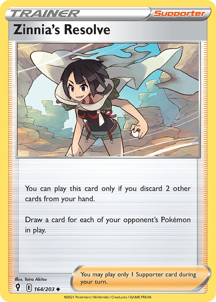Zinnia's Resolve 164/203 — Evolving Skies (English Pokémon TCG card)