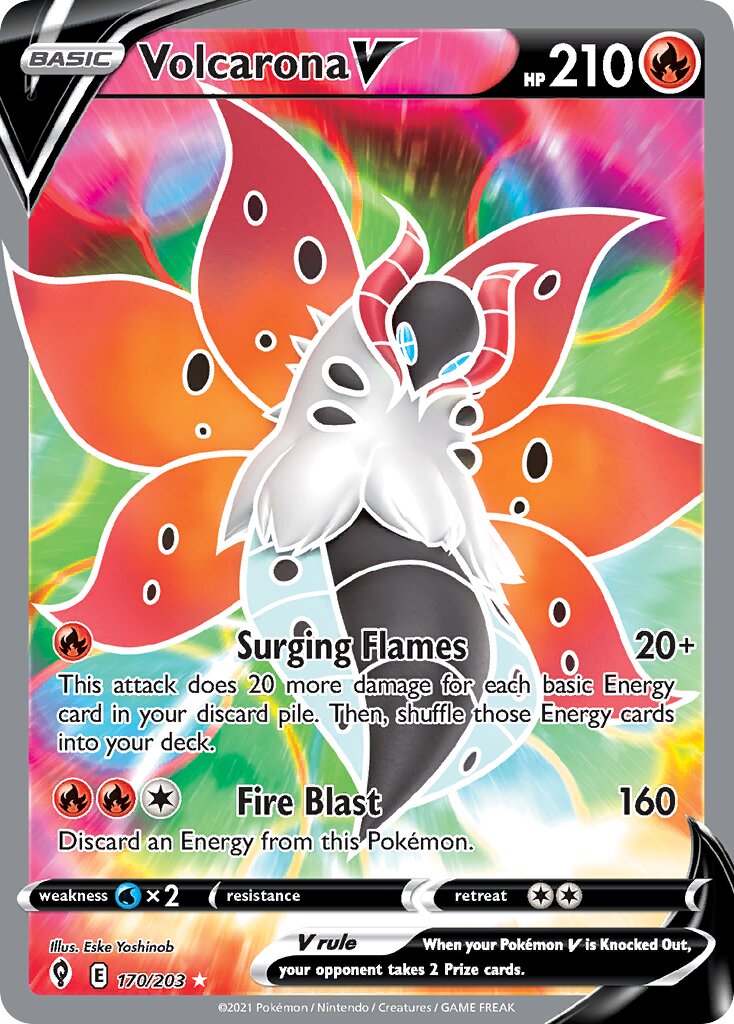 Volcarona V 170/203 — Evolving Skies (English Pokémon TCG card)