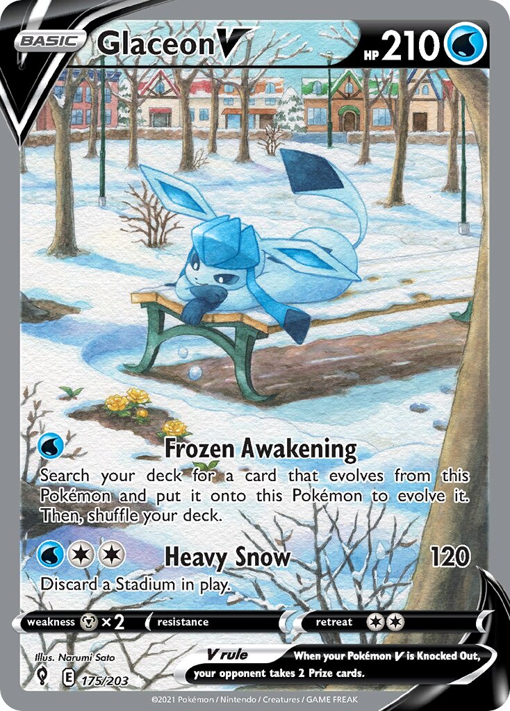 Glaceon V 175/203 — Evolving Skies (English Pokémon TCG card)