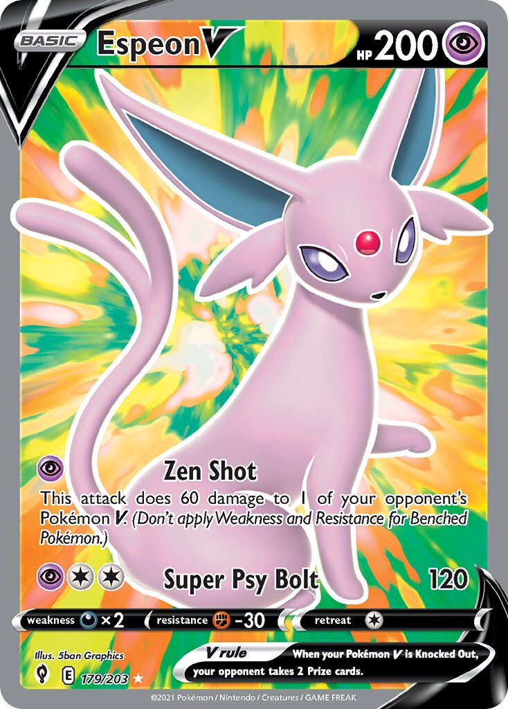 Espeon V 179/203 — Evolving Skies (English Pokémon TCG card)