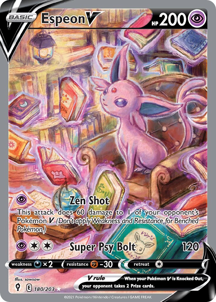 Espeon V 180/203 — Evolving Skies (English Pokémon TCG card)