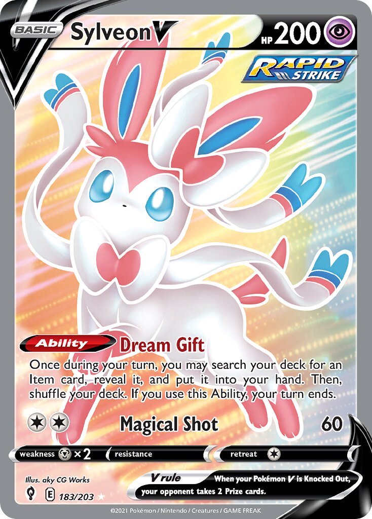 Sylveon V 183/203 — Evolving Skies (English Pokémon TCG card)