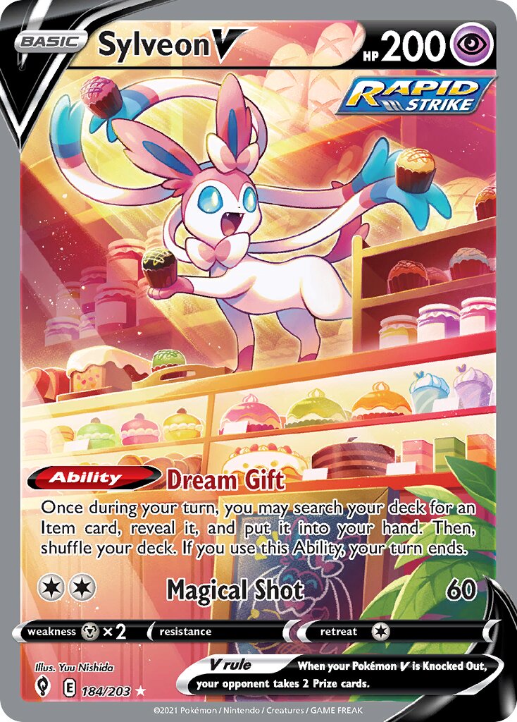 Sylveon V 184/203 — Evolving Skies (English Pokémon TCG card)