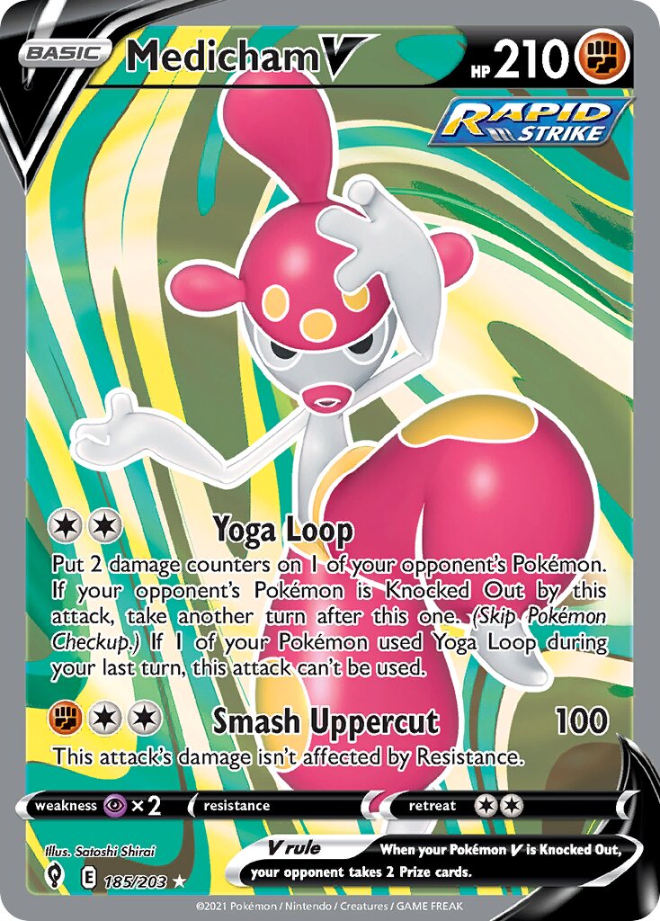 Medicham V 185/203 — Evolving Skies (English Pokémon TCG card)