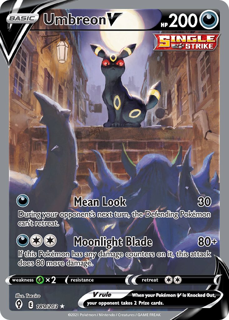 Umbreon V 189/203 — Evolving Skies (English Pokémon TCG card)