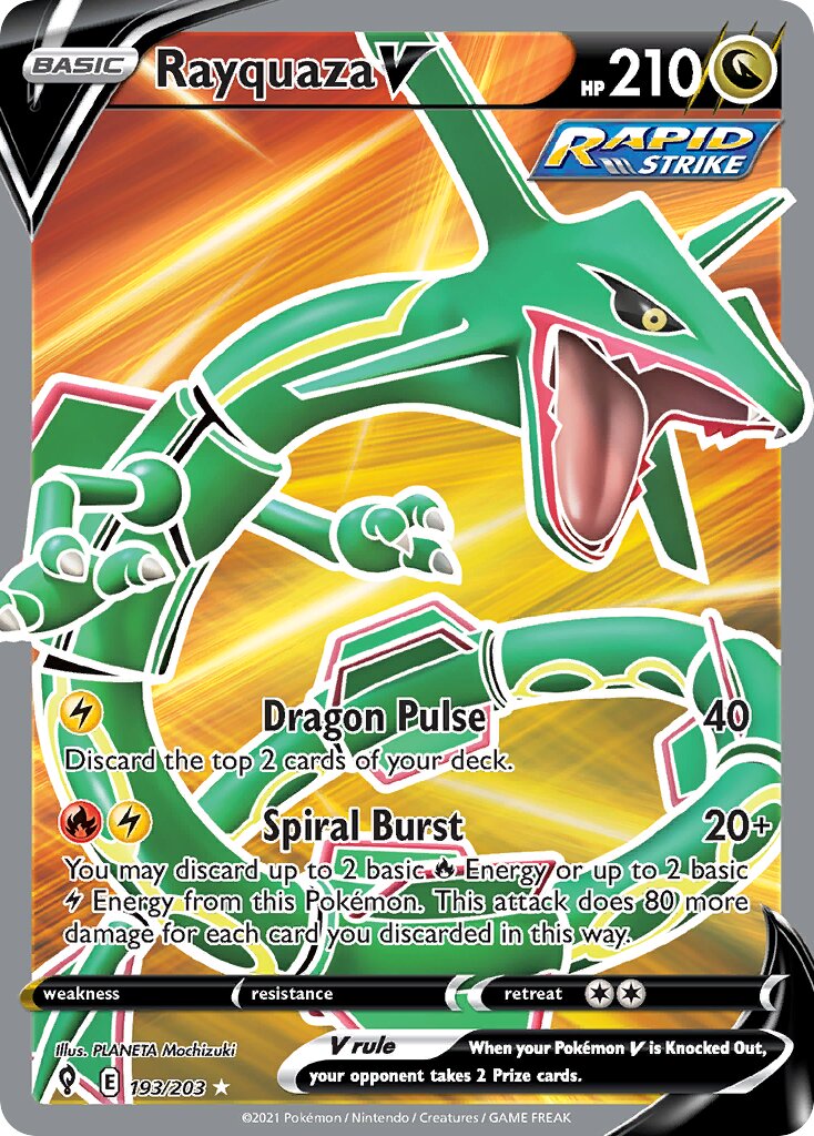 Rayquaza V 193/203 — Evolving Skies (English Pokémon TCG card)