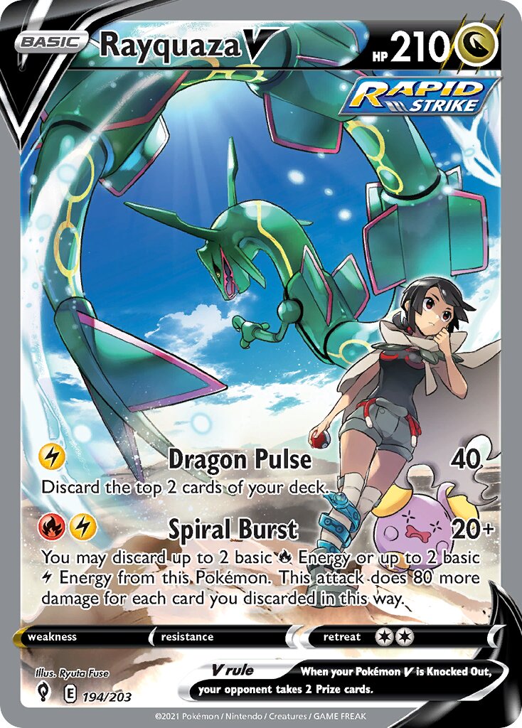 Rayquaza V 194/203 — Evolving Skies (English Pokémon TCG card)