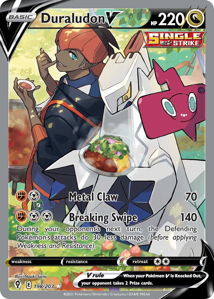 Duraludon V 198/203 — Evolving Skies (English Pokémon TCG card)