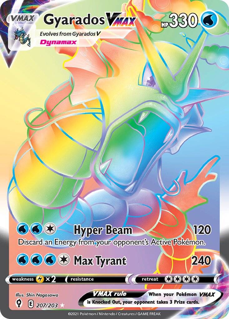 Gyarados VMAX 207/203 — Evolving Skies (English Pokémon TCG card)