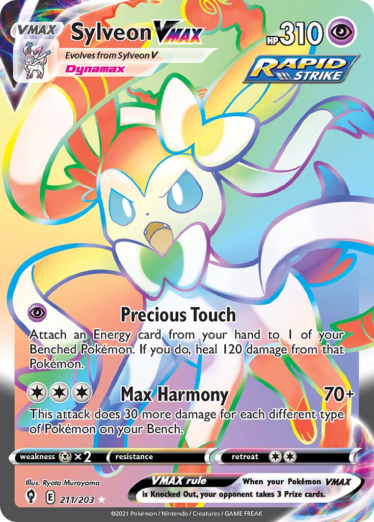 Sylveon VMAX 211/203 — Evolving Skies (English Pokémon TCG card)