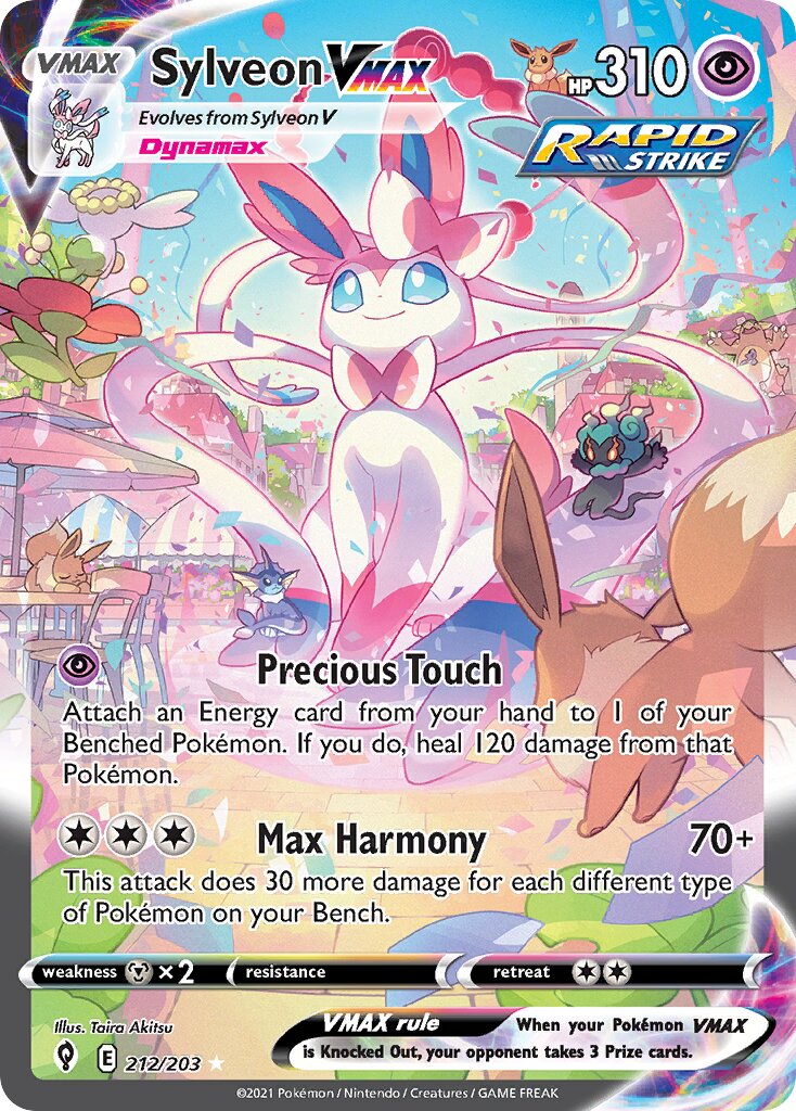 Sylveon VMAX 212/203 — Evolving Skies (English Pokémon TCG card)