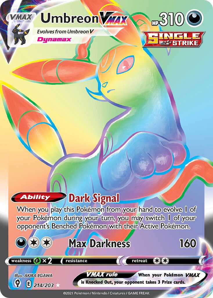 Umbreon VMAX 214/203 — Evolving Skies (English Pokémon TCG card)