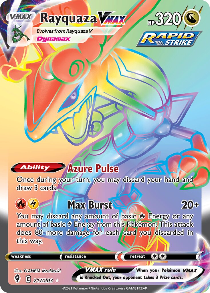 Rayquaza VMAX 217/203 — Evolving Skies (English Pokémon TCG card)