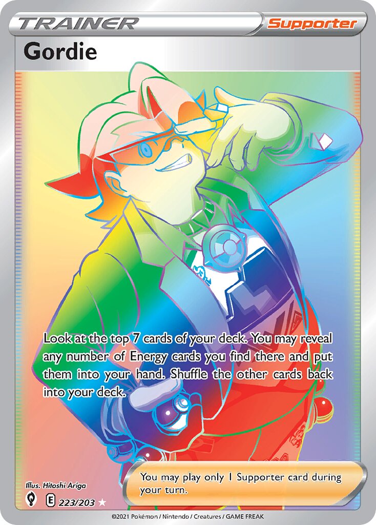 Gordie 223/203 — Evolving Skies (English Pokémon TCG card)