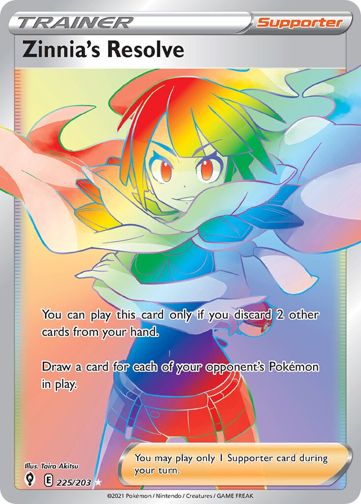 Zinnia's Resolve 225/203 — Evolving Skies (English Pokémon TCG card)
