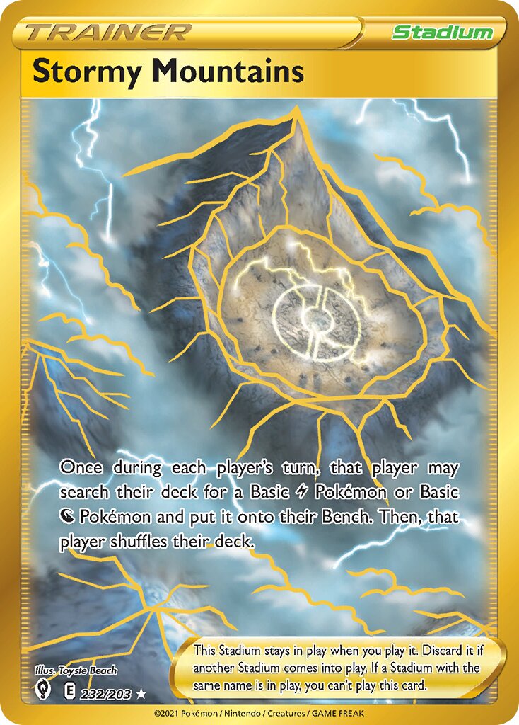 Stormy Mountains 232/203 — Evolving Skies (English Pokémon TCG card)