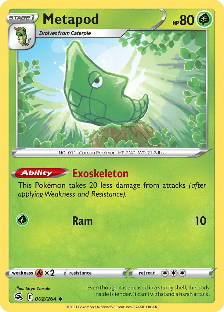 Metapod 002/264 — Fusion Strike (English Pokémon TCG card)