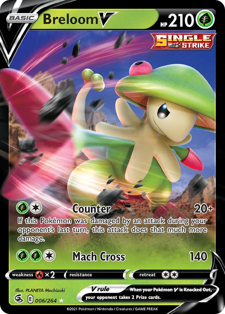 Breloom V 006/264 — Fusion Strike (English Pokémon TCG card)