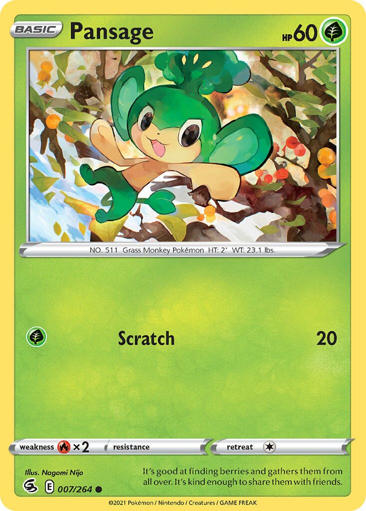Pansage 007/264 — Fusion Strike (English Pokémon TCG card)