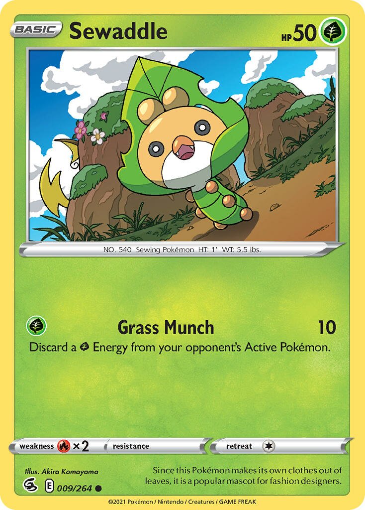 Sewaddle 009/264 — Fusion Strike (English Pokémon TCG card)