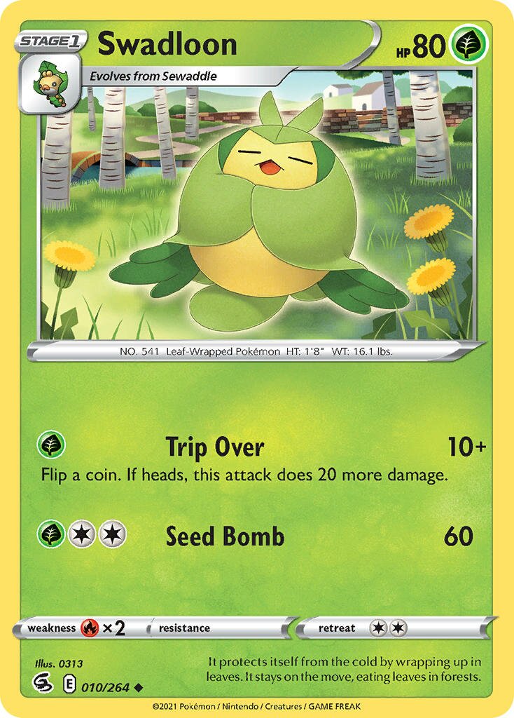 Swadloon 010/264 — Fusion Strike (English Pokémon TCG card)
