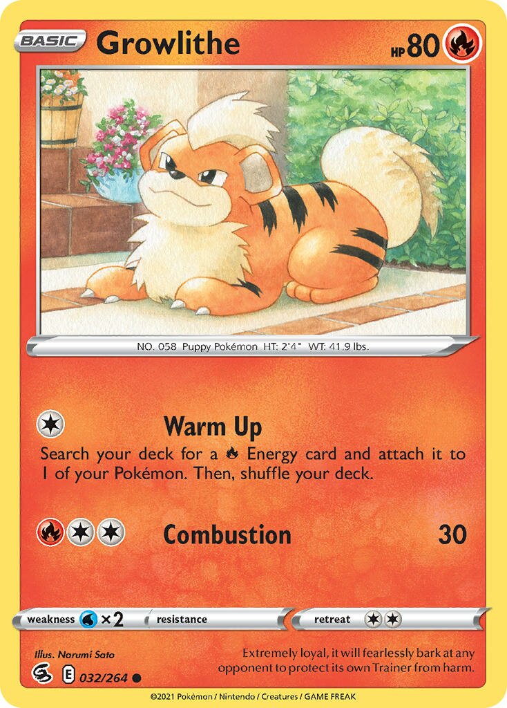 Growlithe 032/264 — Fusion Strike (English Pokémon TCG card)