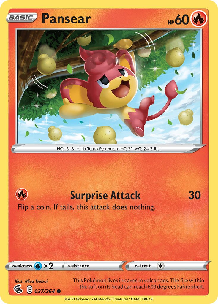 Pansear 037/264 — Fusion Strike (English Pokémon TCG card)